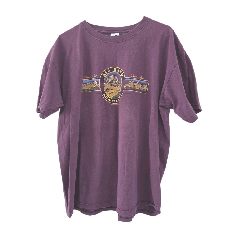 Big Bend National Park T Shirt Vintage Mens XL Purple Anvil Graphic Texas 2002